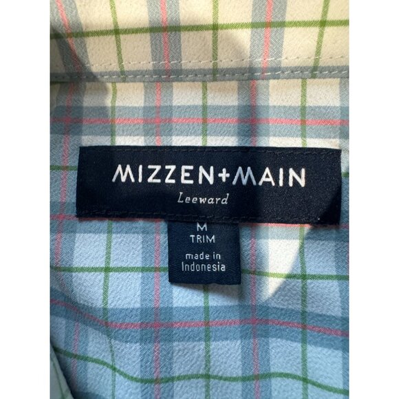 Mizzen + Main Performance‎ Shirt Mens Medium White Orange Stripes Button Up |W1 - Picture 3 of 5